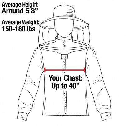 Forest Beekeeping Supply –Premium Breathable Cotton Jacket With Round Veil, Professional Beekeeper Jacket Ykk Brass Zippers - Medium #TOP4