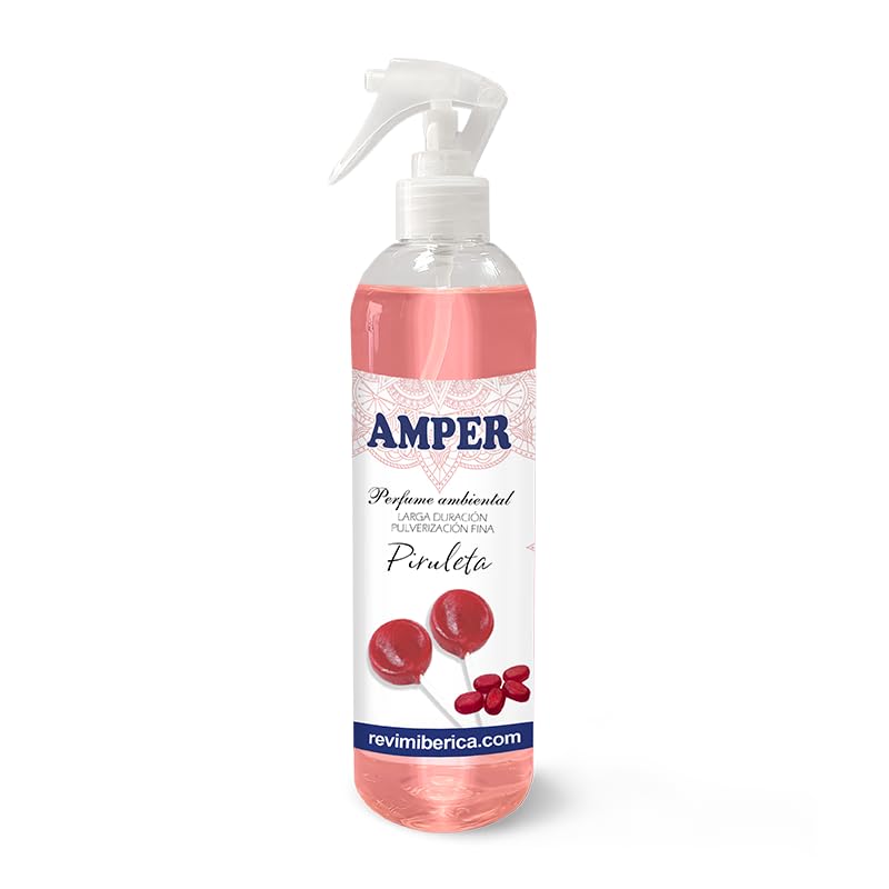 Ambientador aroma PIRULETA. Dulce aroma a cereza. Concentrado, permanente. AMPER PIRULETA 250 ml