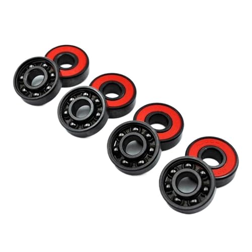 8pcs 608 2RS Hybrid Black Ceramic Ball Bearing 8*22*7mm Silicon Nitride Speed Roller Skate Skateboard Wheel Miniature Bearings