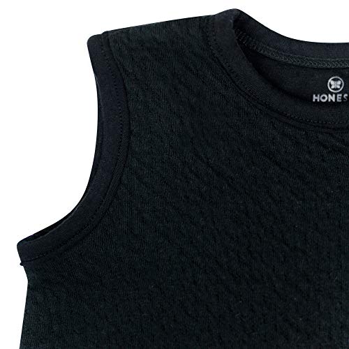Image of HonestBaby Organic Cotton Matelasse Wearable Blanket, Black, Large