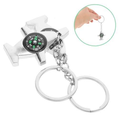 Brújulas avión mini llavero 2 piezas portátil aleación miniatura 7