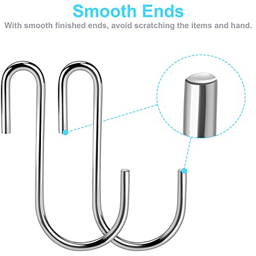 Kinxuanda 30Pcs S Hooks, Premium Stainless Steel S Hooks For Hanging Kitchenware, Professional S Shaped Hooks For Hanging Pots, Pans, Cups, Plants, Bags, Jeans, Towels #TOP2