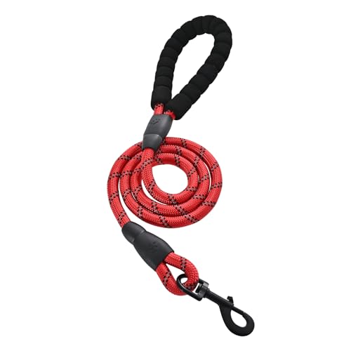 Image of Amazon Basics Round Dog Leash, Heavy Duty, Durable Rope for Small, Medium, and Large Dogs, Lightweight Design for Walking, Training, and Outdoor Activities, Red, 4 Ft
