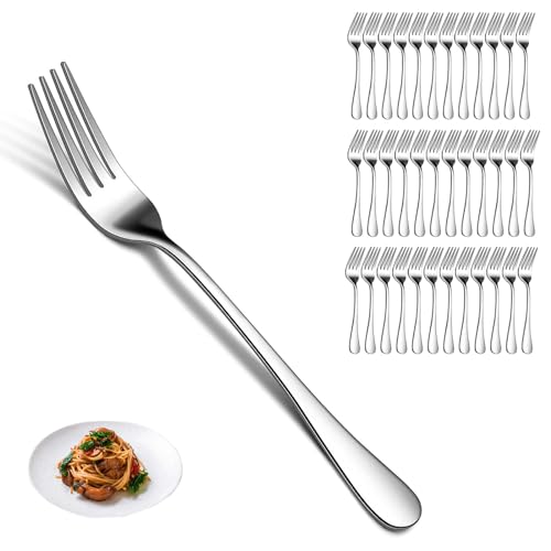 36 Stück Gabelset, PionStar Edelstahl Gabeln Set, (7,3'/18,5cm), Nur Besteck Gabeln, Spülmaschinenfest, Tafelgabeln/Dessertgabeln für Zuhause/Restaurant