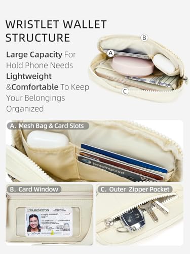 Image of WESTBRONCO Wristlet Wallets for Women - RFID Blocking Quilted Nylon Phone Wallet, Card Holder Purse for Travel & Everyday Use