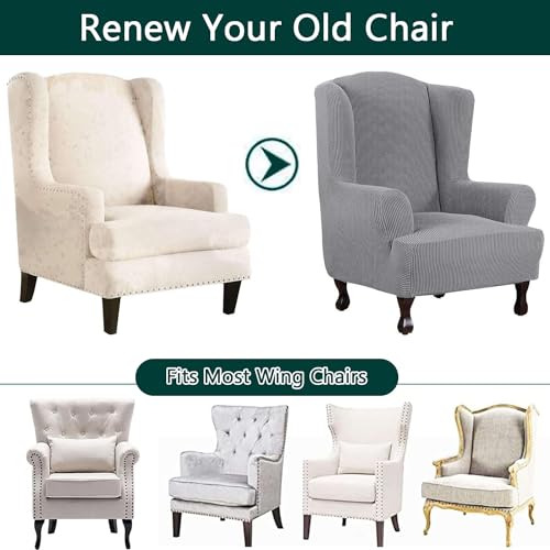 Funda para silla Wingback de estilo relajante para tu sala de estar 7