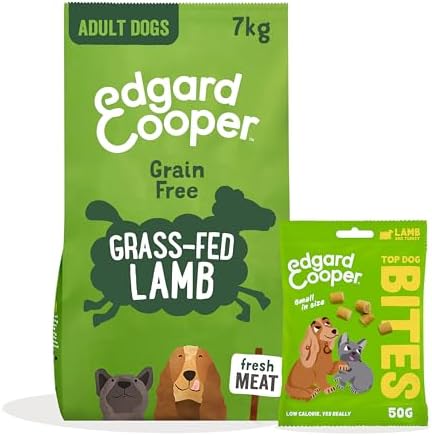 Edgard & Cooper Dry Dog Food Lamb Grain Free 7 kg + Dog Treats La...