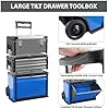Big Red Stackable Rolling Tool Box Portable Metal Toolbox Organizer Separate Rolling Upright Trolley