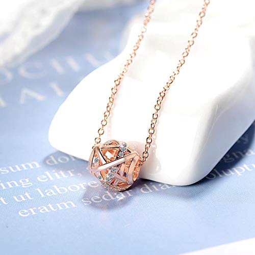 Colliers de perles pendentif boule chanceuse en argent sterling 925 véritable pour les femmes