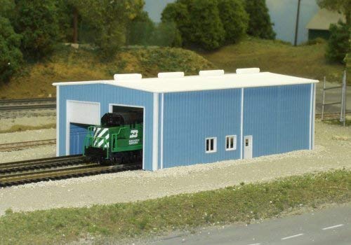 PikestuffN Scale Two Stall Enginehouse Kit (Blue)