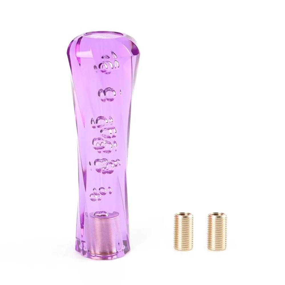HYASDBWE 15cm Car Resin Auto Manual Gear Shift Knob Shifter Head Stick Crystal Transparent Bubble Replacement Handle Lever MT AT Gear Shifter Parts(Purple)