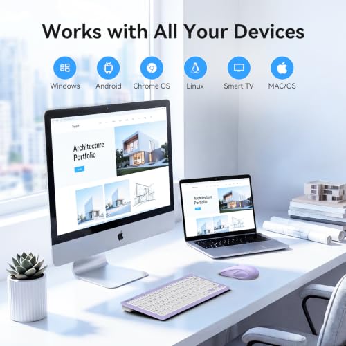 Image of TECKNET Wireless Keyboard and Mouse Combo, Mini Cordless Computer Keyboard and Mouse Set 2.4GHz, Silent Adjustable 1600 DPI, Quiet Click, Lag-Free for Computer, Laptop, PC, Windows, Mac, Chrome OS