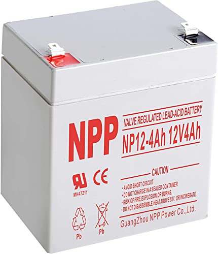Npp Np12-4Ah (T1) 12V 4Ah Sla Rechargeable Alarm Battery With F1 Terminal For Dsc Security Panel, Power Patrol For Sla1056, Vista 20P Adt, Security Systems #TOP12