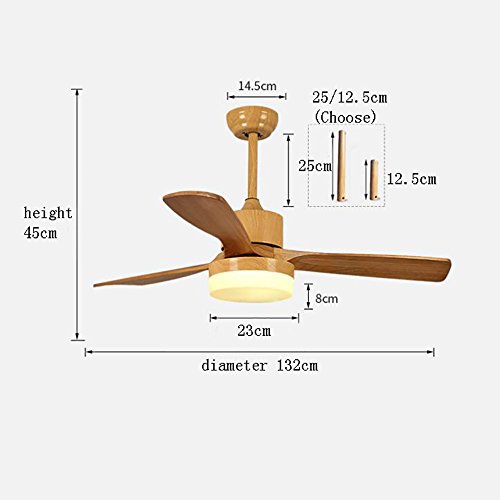Ventilateurs de plafond avec lumière LED lampe de salon maison salle à manger - 5