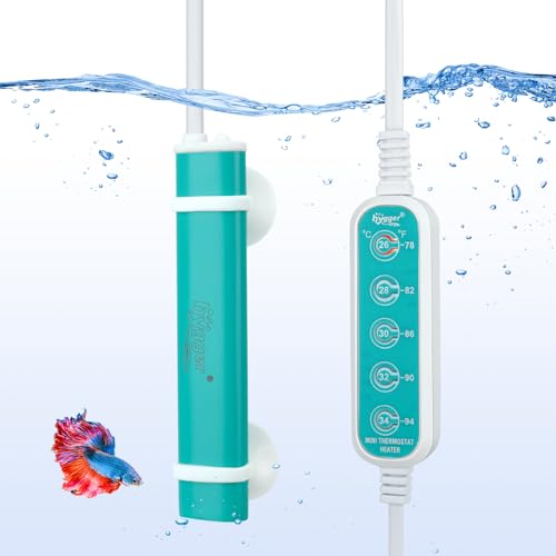 hygger Aquarium Heizung Klein 50W Aquarium Heizer Mit Saugnäpfen, Einstellbar Aquariumheizer Klein Heizstab für Fischbecken, Überhitzungsschutz