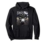 Gorilla on Motorcycle Cruise Down Highway Pullover Hoodie