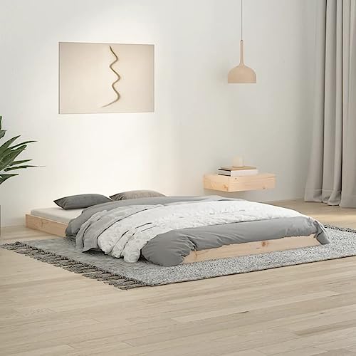 vidaXL Estructura de Cama Madera Maciza de Pino 120x190 cm, Cama, Muebles de Dormitorio, Cama de Madera, Cama Doble, Estructura de Cama de Madera