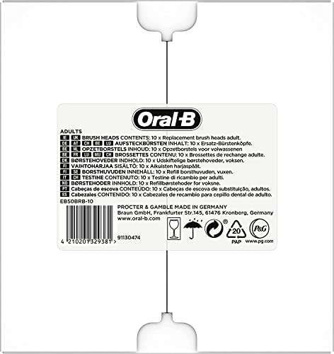 Image of Oral-B CrossAction Toothbrush Head Black, CleanMaximiser Technology, 10 Counts, Mailbox Sized Pack, 7 g