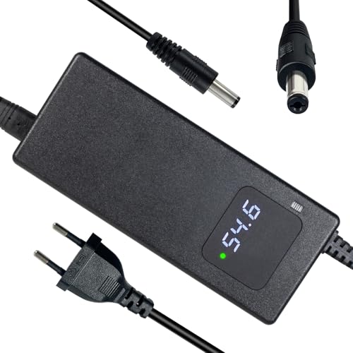 Cargador 54.6V 2A para Bicicleta/Patinete Eléctrica - Conector DC 5.5 * 2.1mm, Certificado CE, 2 Años Garantía (Modelo YZ100)