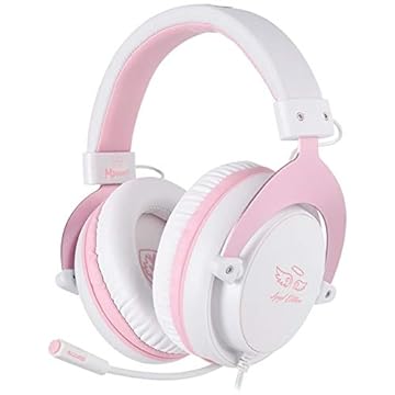 Headset Sades Mpower Multifuncional Fone de Ouvido Gamer 50Mm Para Ps4 Vr Xbox One Nintendo Switch Celular Rosa Angel Edition