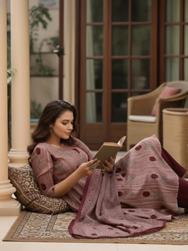 Image of GoSriKi Women's Rayon Viscose Printed Anarkali Kurta with Pant and Dupatta Set | Flared Ethnic Kurta Set for Women | Comfortable Traditional for Festive, Casual and Daily Use