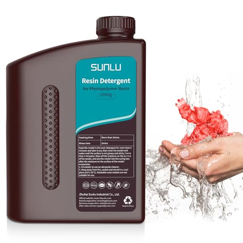 SUNLU Nettoyant RÃ©sine Imprimante 3D, DÃ©tergent RÃ©sine 3D Lavable Ã  La Main, RÃ©utilisable Nettoyant RÃ©sine 3D Ã  Faible Odeur, Non Toxique, Compatible avec la Plupart des RÃ©sines Impression 3D, 2KG