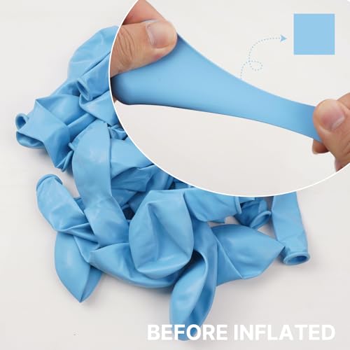Image of PartyWoo Light Blue Balloons 100pcs Different Sizes of 18 12 10 5 Inch Baby Pastel Sky Aqua Blue Balloon Arch Kit Garland for Birthday Gender Reveal Baby Shower Graduation Party Decorations Blue-Y4