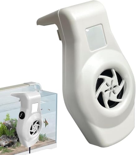 水槽 扇風機 小型 水槽用クーラー 2レベル風量調整 水温昇進防止 低騒音 取り付け簡単 軽量 持ち運び便利 おしゃれ 人気 多機能 爬虫類 魚タンク 水槽 水族館 ペット用品 プレゼント ギフト 贈り物 (ホワイト)