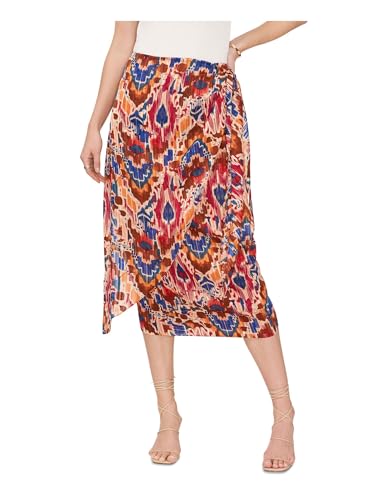 Vince Camuto Womens Printed Front-Tie Midi Skirt Red XXS