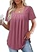 BETTE BOUTIK maternity Summer top women short sleeve tops Short Sleeve tunic tops for women Dark Pink Medium