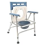 Opvouwbare Toiletstoel voor Ouderen, Gehandicapten, Aluminium Postoel voor Camping, Verstelbaar Toilet, Verhoogde Toiletzitting met Armleuningen, Ondersteunt 100kg