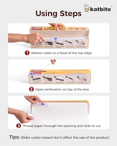 Katbite CA-3850ROLL-60MX2-1 Parchment Paper Roll For Baking, 2 Pack Of 15 In X 210 Ft, Heavy Duty Cooking Paper For Baking Bread, Cookies, Non-Stick For Oven, Air Fryer, Steamer thumb #3