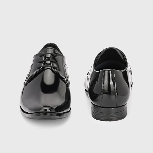 Image of Centrino Men's Formal Lace-Up Shoes | Soft & Comfortable Formal Shoe| Lace Up Textured Shiny & Glossy Oxford Casual Office Wear Shoes| Trending, Party, Outdoor Shoes for Office & College(9355)