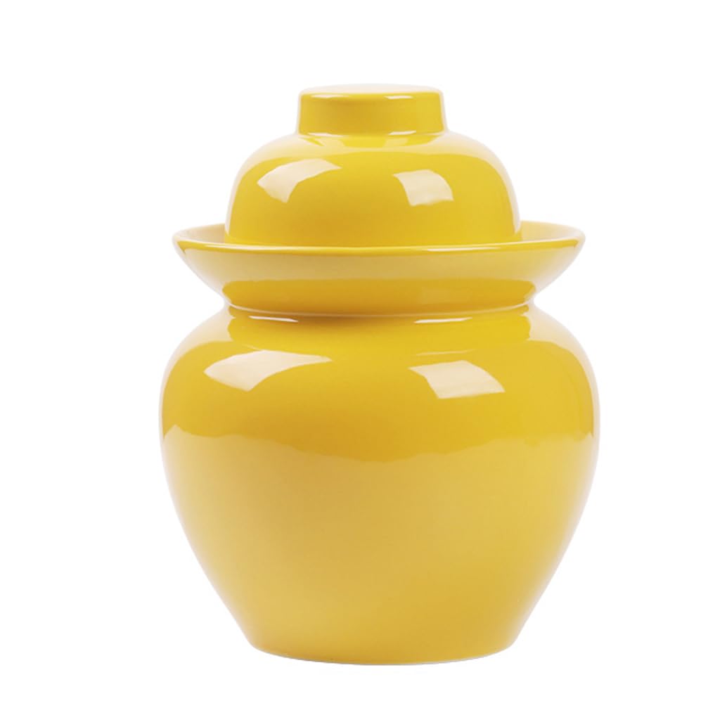 Ceramiczny słoik na marynaty z pokrywkami, duży tradycyjny chiński porcelanowy słoik do marynowania, ceramiczny garnek fermentacyjny z uszczelką wodną pokrywką śluzy powietrznej, garnek z kapustą