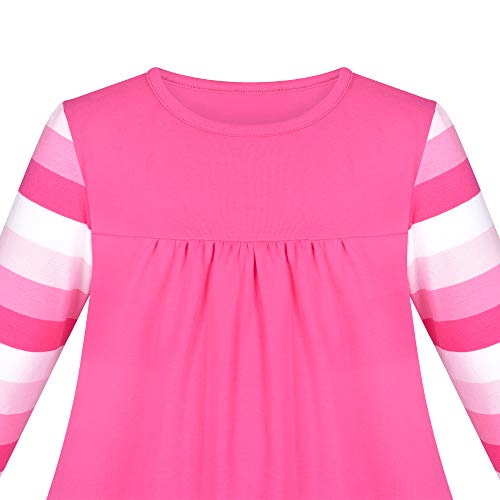 Sunny Fashion Girls Dress Cotton Casual Long Sleeve Lady Bug Embroidered3