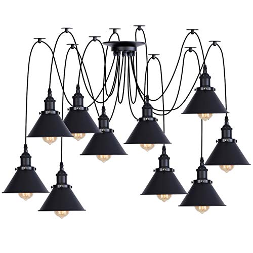 Lampes suspendues araignée de plafond pour éclairer un grand espace sombre