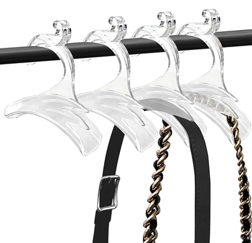 Besser Purse Hanger Organizer 8 Pcs,Purse Organizer for Closet, Acrylic Purse Handbags Organizer,Protecting Bag Shape and Organizing Space (White-8 Pcs)