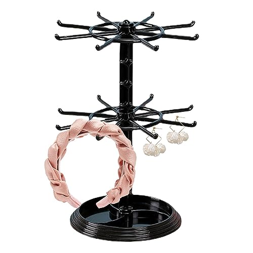 woyufen Présentoir Porte-clés,Support Collier Rotatif à 2 Niveaux pour Collection personnelle | Organisateur Rack Stand pour Bracelet, Bague, Bijou, Boucles d'oreilles, Pendentif – vue 5