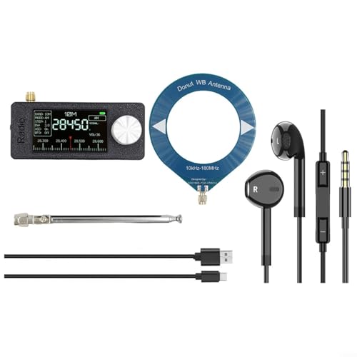 HOHOVYVY Pocket SI4732 Radio 0.5-108MHz HF SW VHF Receptor con pantalla IPS a color de 1,9 pulgadas y auriculares de 3,5 mm para control ESP32-S3 (B)