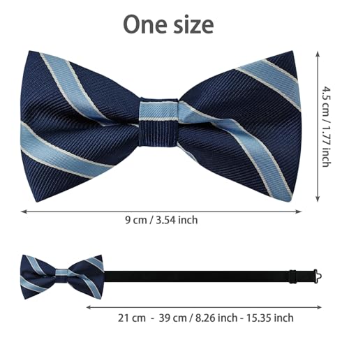 Image of Bow Tie for Men & Boys, Pre-Tied Bowtie Adjustable 9-18in, for Formal Tuxedo, Prom Party, Wedding