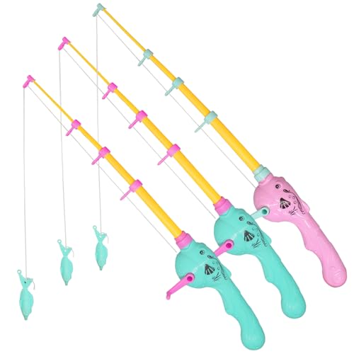 TUSAUW 3 Pcs Magnetic Fishing Pole Kids Toy Fishing Pole - No Fishes are Included Fishing Game - Baby and Toddler Bath Toy Toy Fishing Pole for Bath Pool
