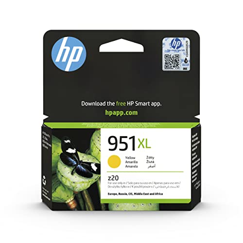 HP 951XL CN048AE Amarillo, Cartucho de Tinta de Alta Capacidad Original, de 1.500 páginas, para impresoras HP Officejet Pro serie 8600, 8100, 251dw y 276sw