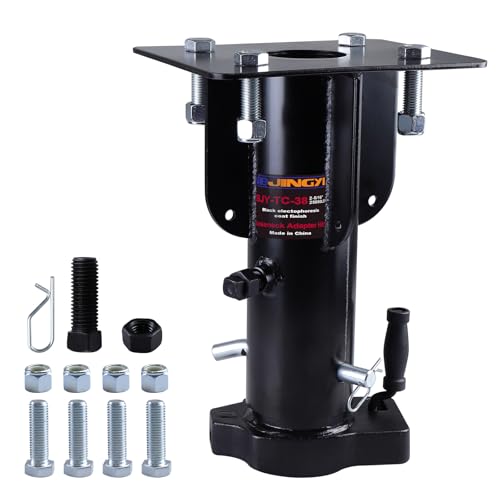 NBJINGYI 5th Wheel to Gooseneck Adapter 25 000 lbs Heavy Duty RV Coupler Adapter 17 to 23 Adjustable Height with Self-Centering Locking Plate Includes Hardware Kit