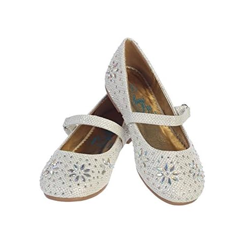 Swea Pea & Lilli Girls Rhinestone Flats with Strap off-white Size: 8 Toddler Cover