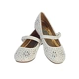 Girls Rhinestone Flats With Strap