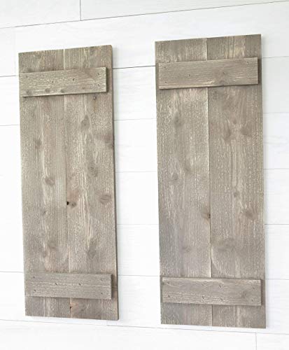 Rustic Cedar Farmhouse Style Wood Shutters Set of Two 30