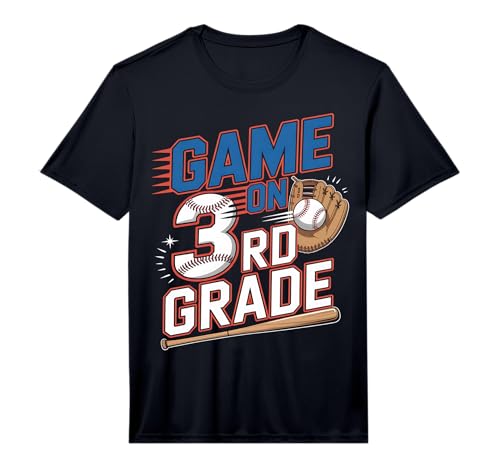 Game On 3rd Grade with Baseball Player First Day of School Performance T-Shirt