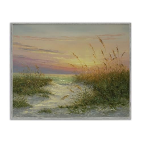 Sunset Beach Path Reeds Coastal, 24 x 30 Inch Framed Giclée Print