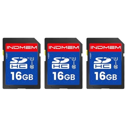 16GB SD Card (3 Pack), C10 SDHC UHS-I Memory Cards U1 Class 10 High-Speed Full 4K HD Video Compatible with Digital Point-and-Shoot Cameras, HD Camcorders, DSLR and PC
