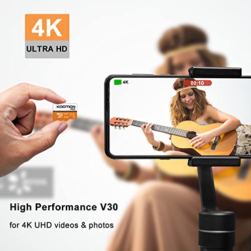 KOOTION 3-Pack Micro SD Card 256GB with UHS-I, U3, V30, A1, high Speed 90mb per Second TF Card 4K Recording Memory Card with Adapter - Image 2